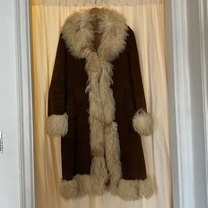 Vintage leather shearling jacket